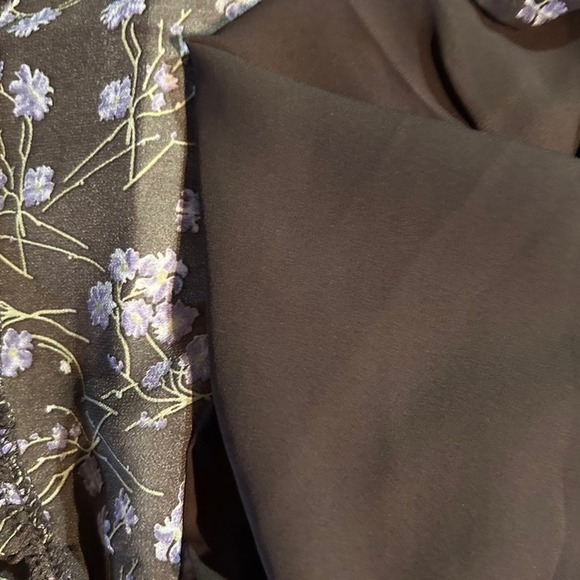 143 Story by Line Up Soft Floral Maxi Brown Lavender Front Slit Dress Size Large - Picture 6 of 16